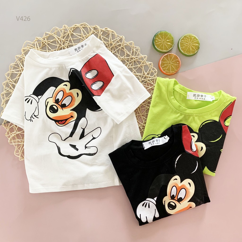 [3 MÀU] Áo Phông Phiên Bản Mickey Chất Cotton Cực Đẹp Cho Bé Từ 8-20kg UnchiStore (V426)