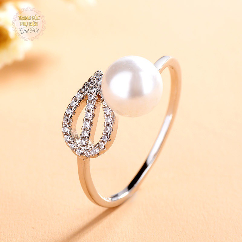 Nhẫn nữ thời trang cách điệu N25 bạc ý S925 nhỏ xinh