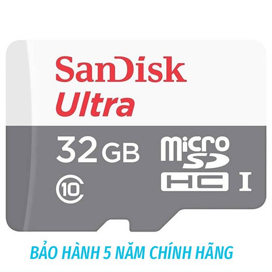 [THẺ NHỚ CHÍNH HÃNG BẢO HÀNH 5 NĂM] Thẻ nhớ Thẻ nhớ Micro SanDisk Ultra 32GB - Chính hãng