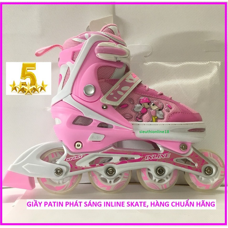 (AI BẢO CỨ RẺ LÀ KO XỊN HÃY VÀO) Giầy Patin Phát Sáng INLINE SKATE, Hàng Hãng, Chất Lượng 5 Sao,(Xanh, Đỏ, Hồng, Tím)