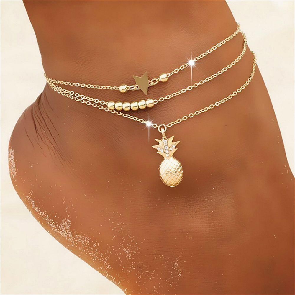 Vòng Đeo Cổ Chân Nhiều Lớp Phong Cách Boho Thời Trang Đi Biển