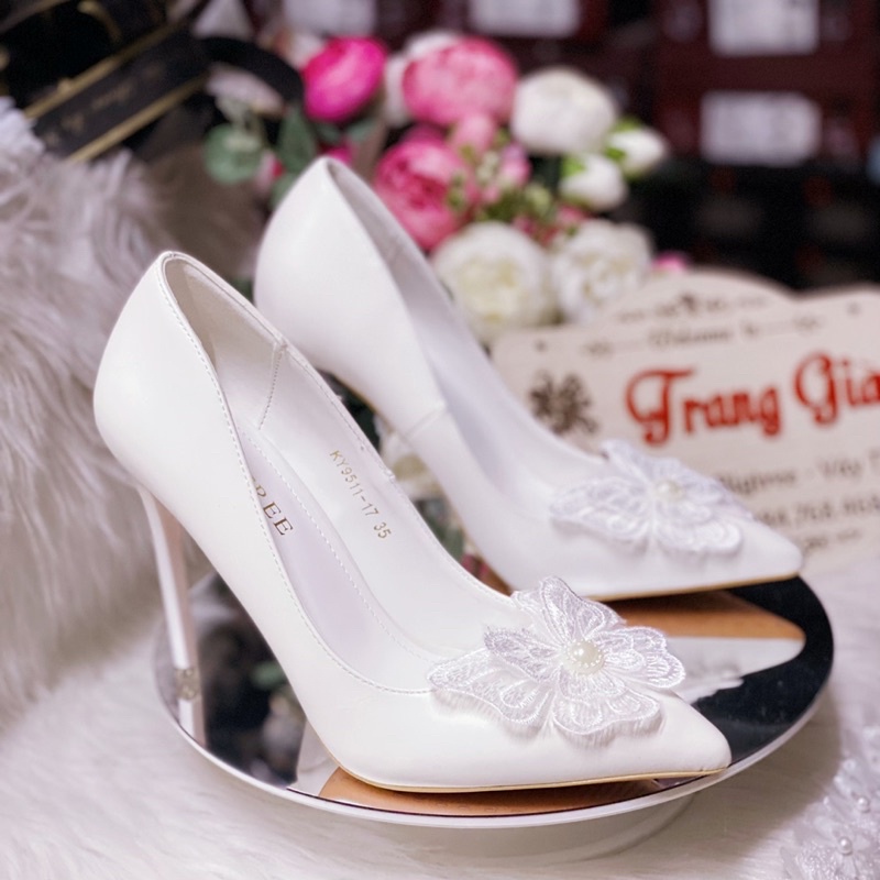 GIÀY CƯỚI CÔ DÂU, GIÀY CAO GÓT THIẾT KẾ CAO CẤP (là mẫu tkế thủ công vui lòng chắc chắn trước khi đặt hàng)