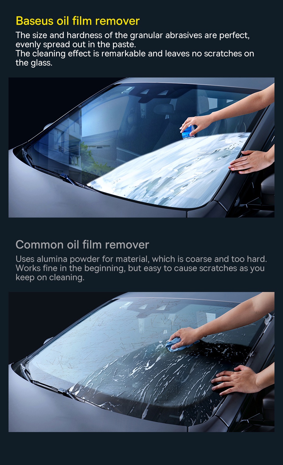 Dung dịch làm sạch kính Baseus Auto-care Car Glass Oil Film Remover 200ML - Dễ dàng sử dụng