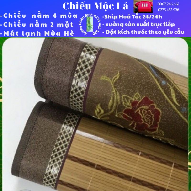 Chiếu trúc tăm tre cao bằng điều hòa mát lạnh nằm 2 mặt đủ kích thước 1m2;1,4m,1,6m,1,8m,2m,Chiếu lụa