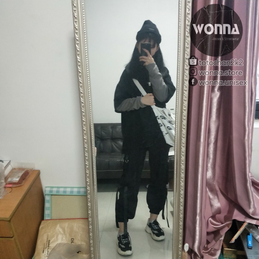 (KÈM ẢNH THẬT) Quần jogger kaki box pant quần hộp tua rua dây unisex ulzzang oversize street style nam nữ ống bo