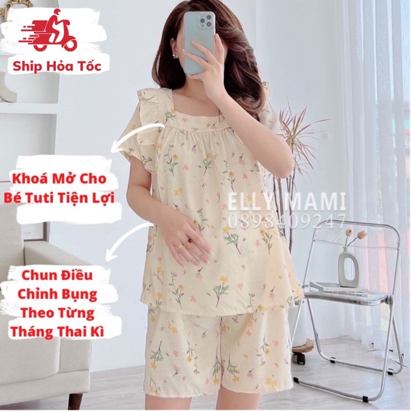 ( 40kg - 95kg ) Đồ Bộ Bầu Và Sau Sinh Nhiều Màu Hoa Nhí Siêu Mát Nhẹ Tênh ( Kèm Video + Ảnh Thật )