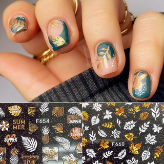 1 Miếng Dán Trang Trí Móng Tay Hình Lá 3D