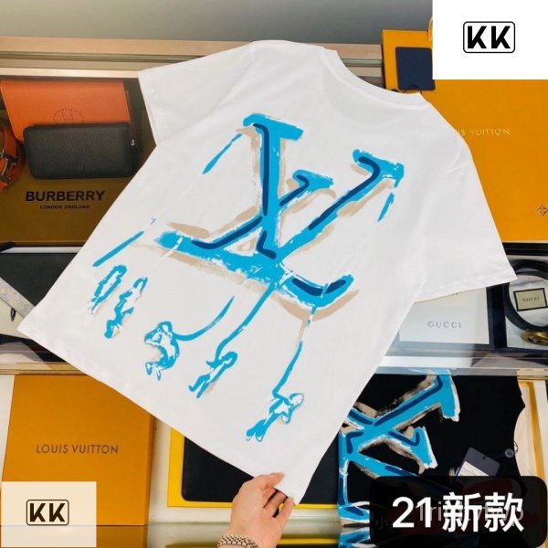 Áo thun Louis Vuitton 2022 New T-Shirt Blu-ray Paratrooper In Cặp tay ngắn thương hiệu nổi tiếng quần áo
