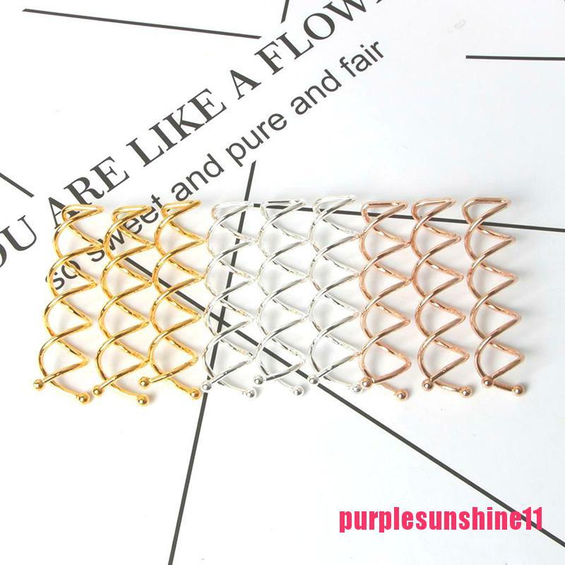 10Pcs Gold Silver Color Rose Gold Spiral Spin Screw Clip Twist Barrette H