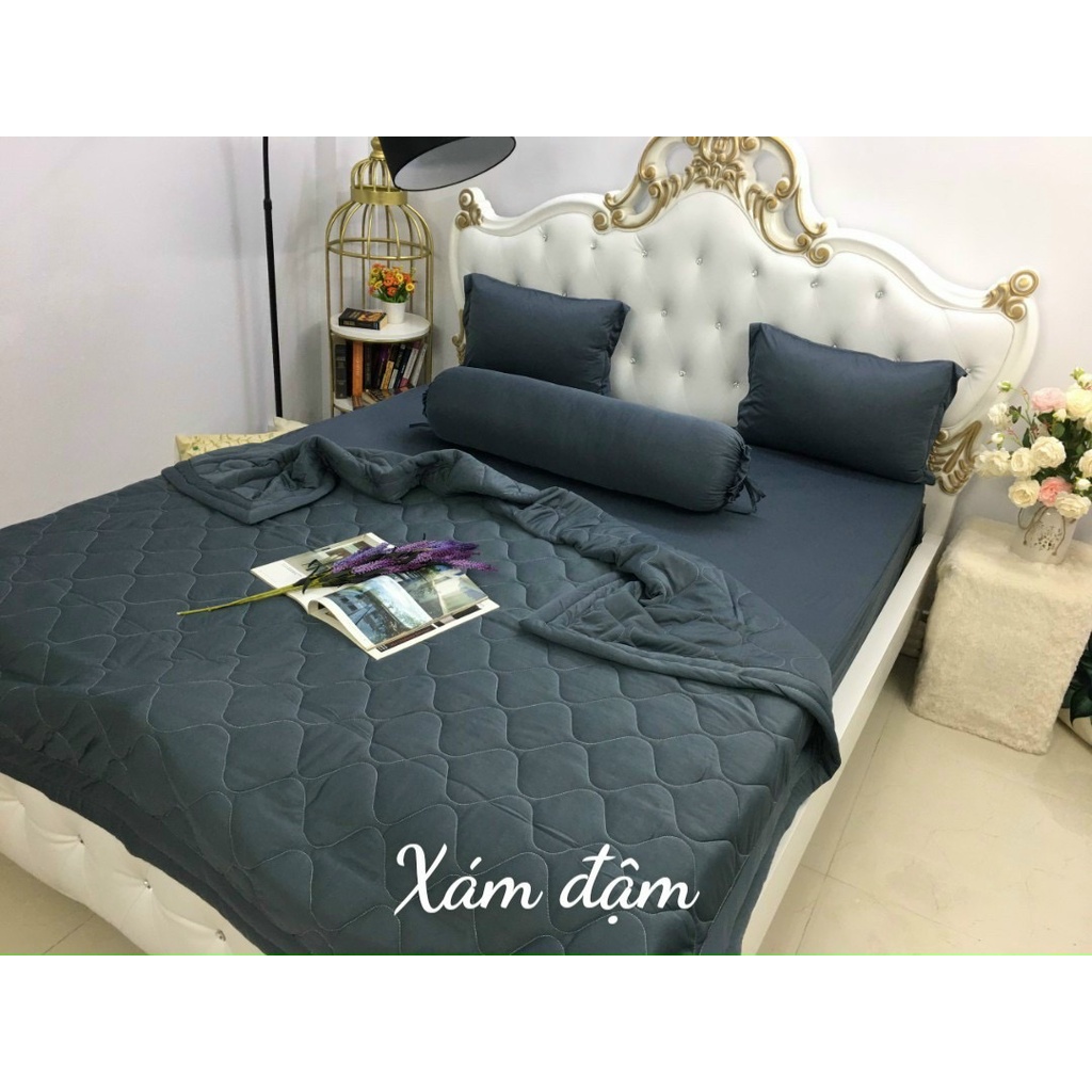 Ga giường thun lạnh Hàn Quốc nhiều màu trơn tông trắng xám đen - LanhNguyenShop | BigBuy360 - bigbuy360.vn