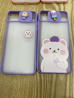 Ốp lưng điện thoại IPhone 7plus/8 Plus viền màu; có nút đậy camera