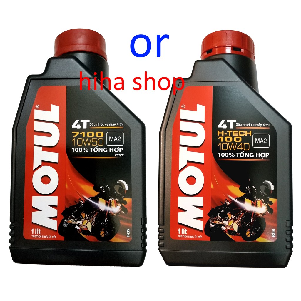 Nhớt Motul 7100 10W50, H-TECH 100 10W40 xe số tổng hợp toàn phần - Dầu nhớt xe máy 4T