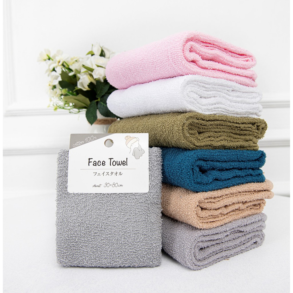 💖💖Combo Khăn mặt, khăn tắm - 100% cotton xuất Nhật (khăn mặt 30x80 cm, khăn tắm 50x100 cm)