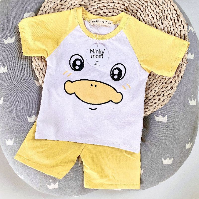 Bộ cộc tay chất cotton cao cấp 100% Minky mom cho bé trai bé gái