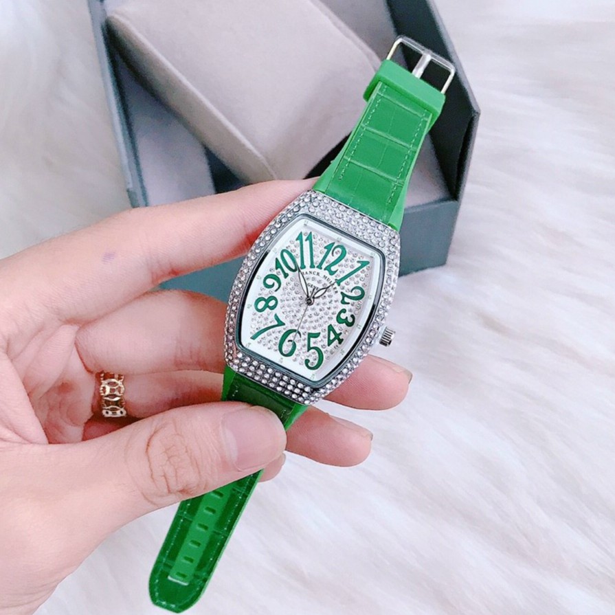 Đồng Hồ Nữ Mặt vuông FRAMCE MULER Full viền đá,thời trang,sang trọng,cá tính,chống nước tốt,Bảo Hành 12 tháng