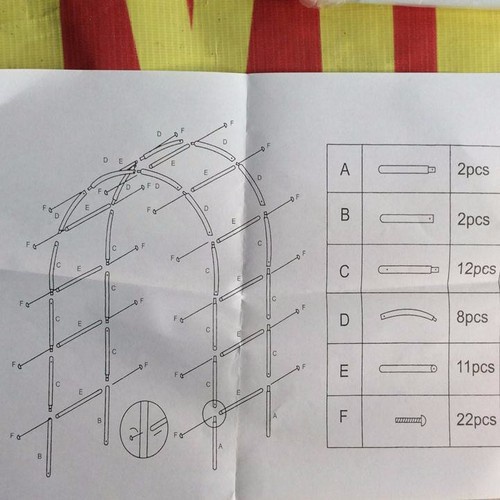Khung vòm cho hoa hồng leo, cây trang trí màu rộng 1,4m cao 2,4m, ống 13mm