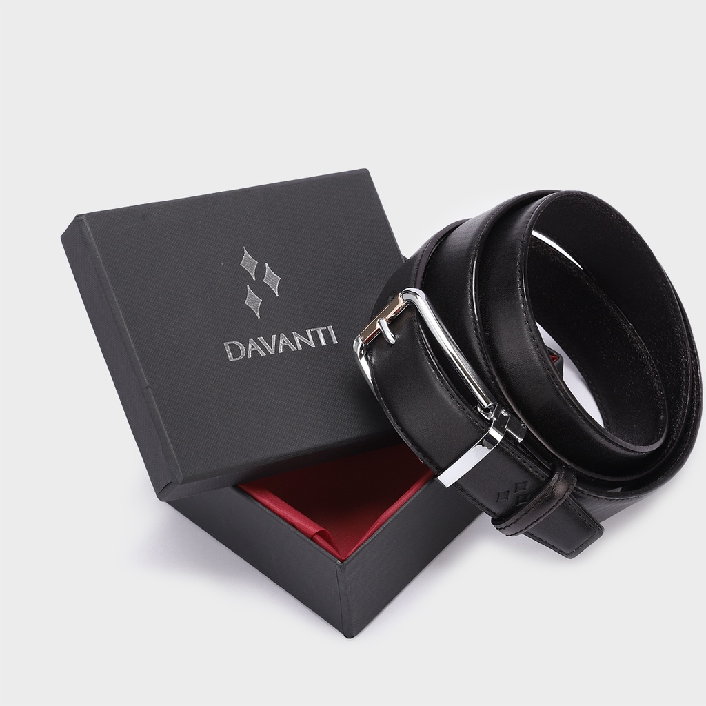 Thắt Lưng Nam Da Bò DAVANTI Đầu Kim Vân Dọc DT242D34