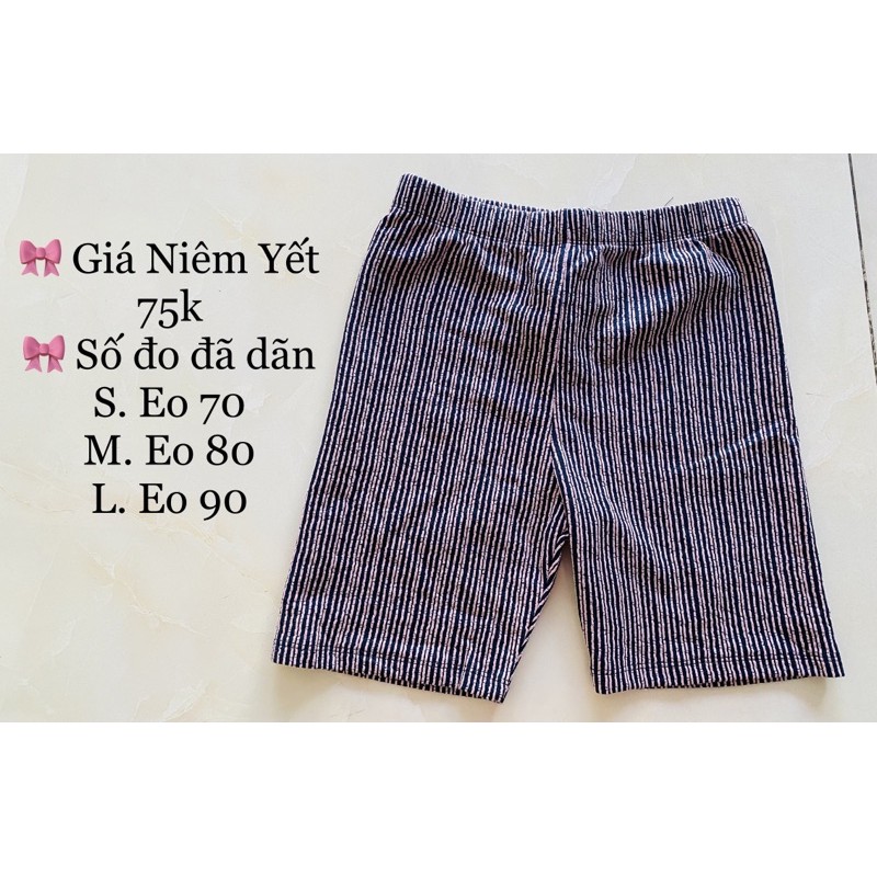 (40-70kg) Quần kẻ sọc thun biker shorts, quần legging, quần ngố f21 vnxk kẻ sọc