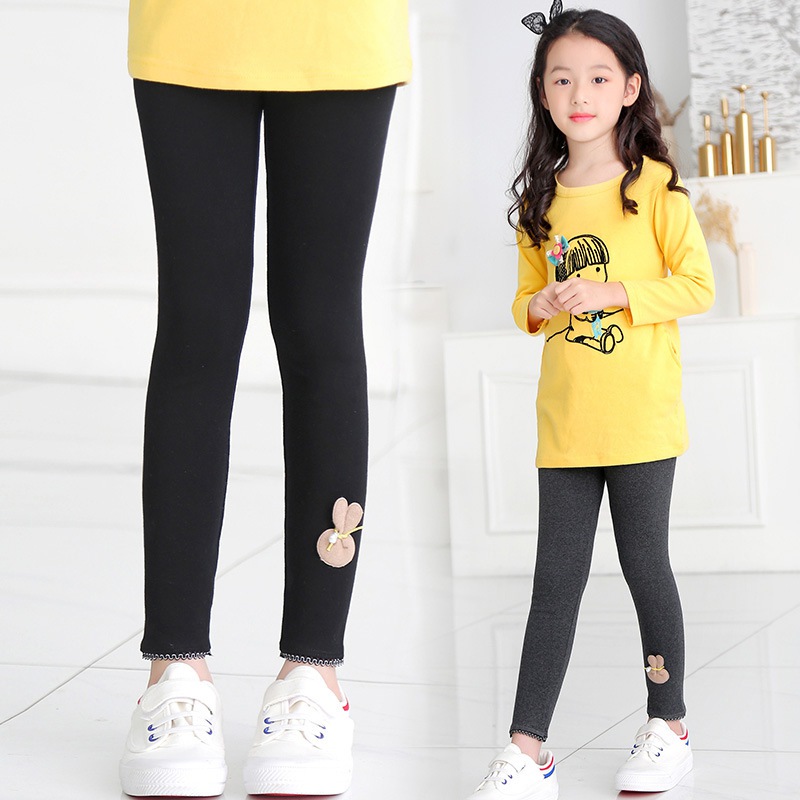 Quần Legging Phối Ren Hình Thỏ Xinh Xắn Cho Bé Gái