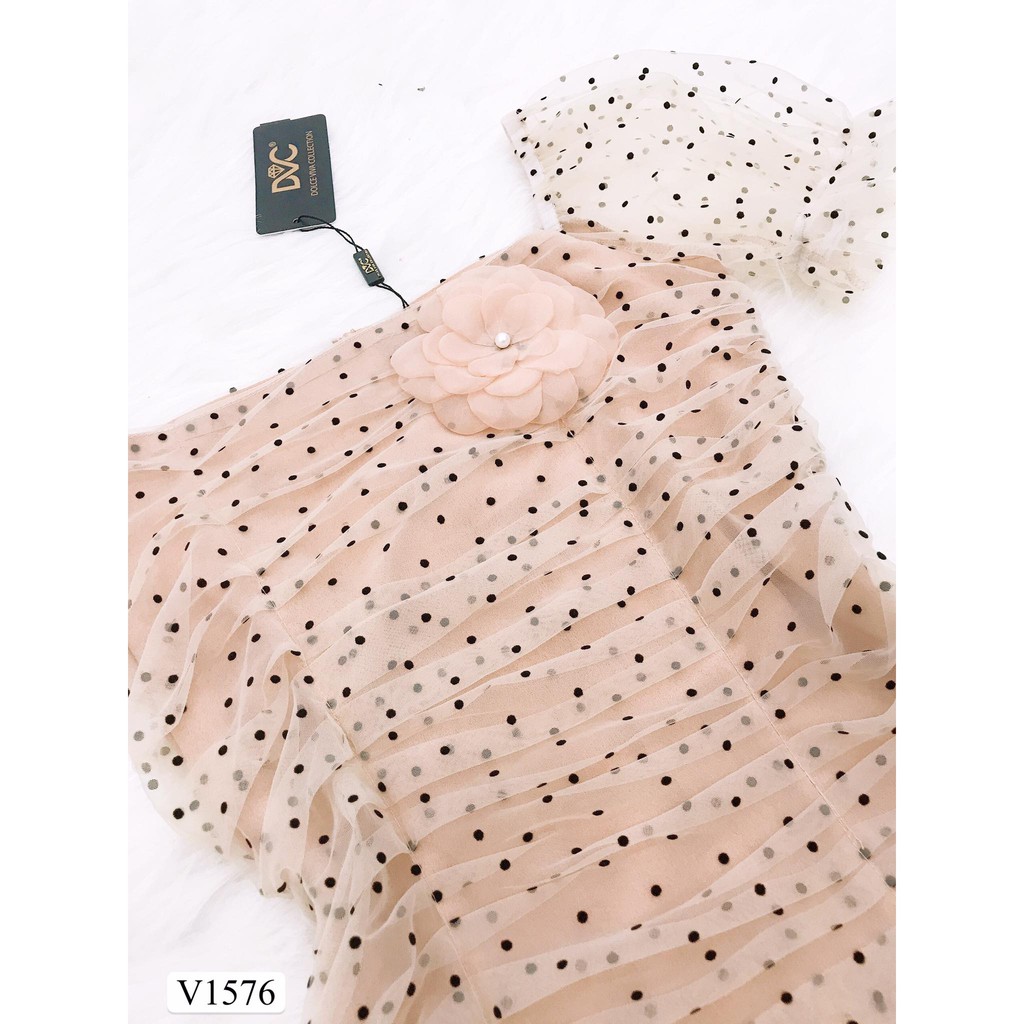[Nhập WAMAR931 giảm ngay 15k]Đầm voan chấm bi đính hoa thiết kế 2 lớp cao cấp V1576_ Zin Boutique [Kèm ảnh thật] | BigBuy360 - bigbuy360.vn