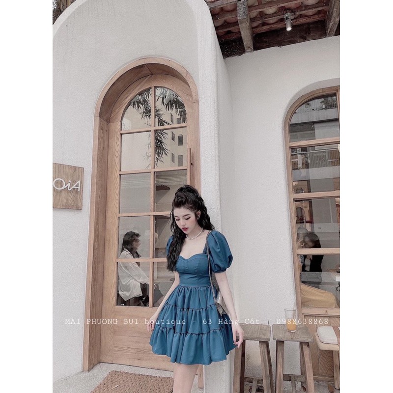 [Siêu Hot] Váy Babydoll Tay Phồng Cổ Vuông Cup Ngực, Đầm Dáng Xoè Tay Phồng Siêu Xinh Có Ảnh Thật Kèm Video | BigBuy360 - bigbuy360.vn