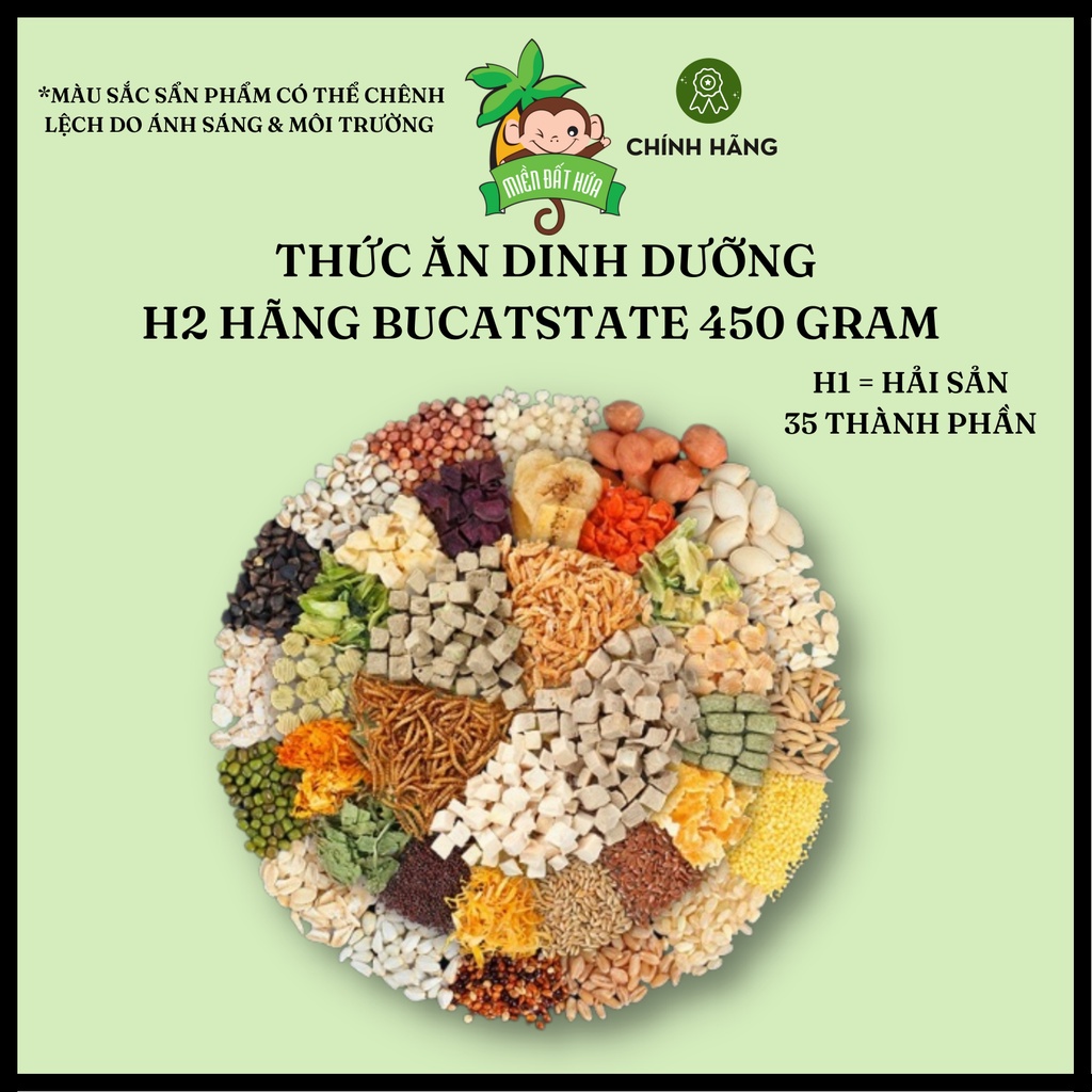 Thức ăn hamster - Thức ăn chính hỗn hợp dinh dưỡng H1 - H2 chính hãng Bucatstate 450gram dành cho hamster