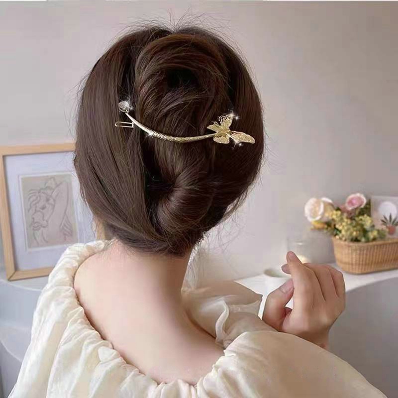 Kẹp Tóc Hình Bướm Đính Ngọc Trai Thời Trang Cho Nữ