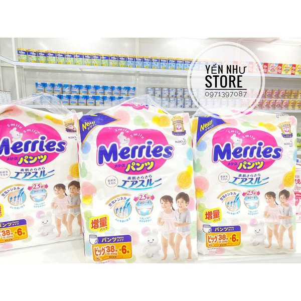 [CỘNG MIẾNG] BỈM MERRIES NỘI ĐỊA NHẬT ĐỦ SIZE DATE MỚI NHẤT