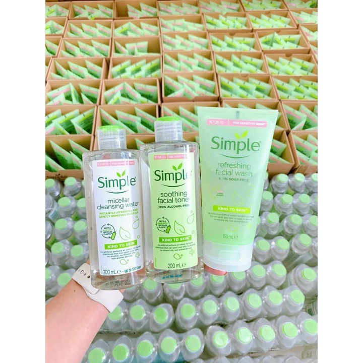 COMBO LÀM SẠCH SIMPLE TẨY TRANG + SỮA RỬA MẶT + NƯỚC HOA HỒNG