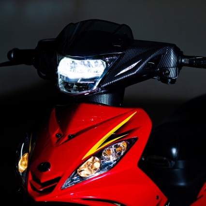 Chóa đèn Exciter 135 2005-2010, đèn pha led Ex 135 2 tầng siêu sáng Zhi.pat chính hãng - bảo hành 2 Năm