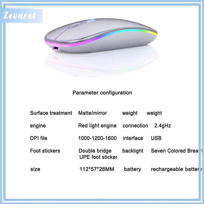 Chuột Quang Không Dây Zevaret 2.4G Cho Pc Laptop