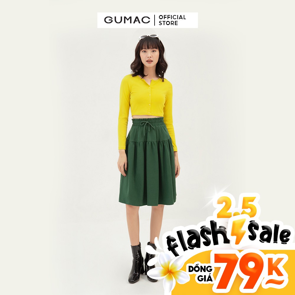 [Mã WABRGM11 giảm 10% đơn 250K] Áo croptop nữ tay dài GUMAC phong cách cá tính, năng động ATB3106