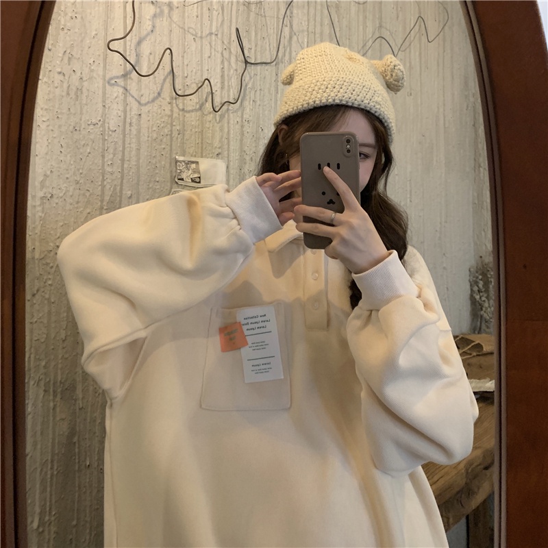 Áo Thun Polo Dài Tay Form Rộng Phong Cách Cổ Điển Thanh Lịch Dành Cho Nữ