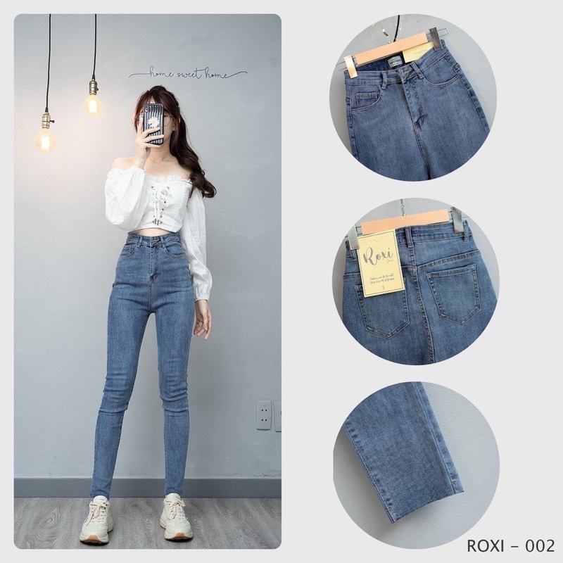 [ gia si ] quần jean 1 khuy cạp cao