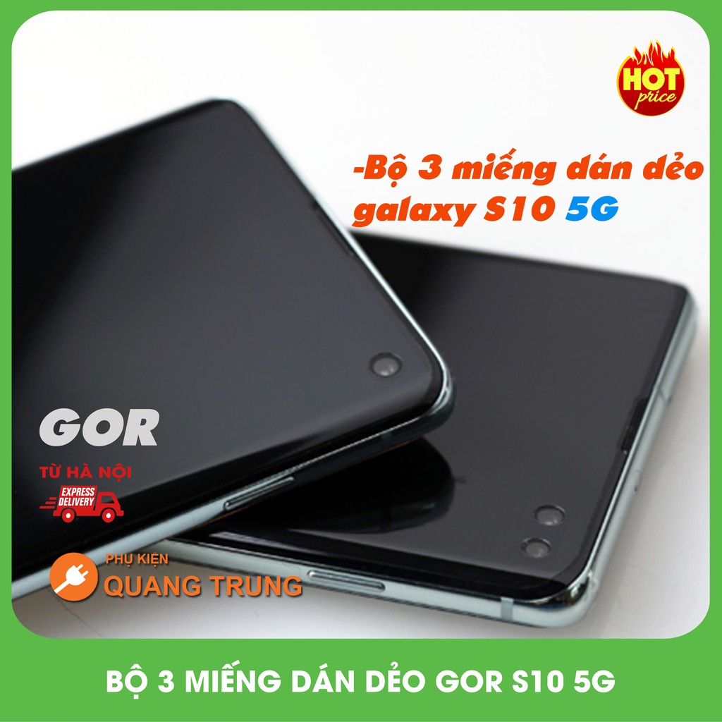 Bộ 3 miếng dán dẻo gor dành cho galaxy S10 5G chính hãng