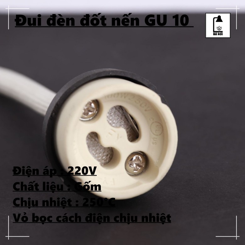 Đui đèn đốt nến GU10 - Cao cấp có vỏ bọc cách nhiệt