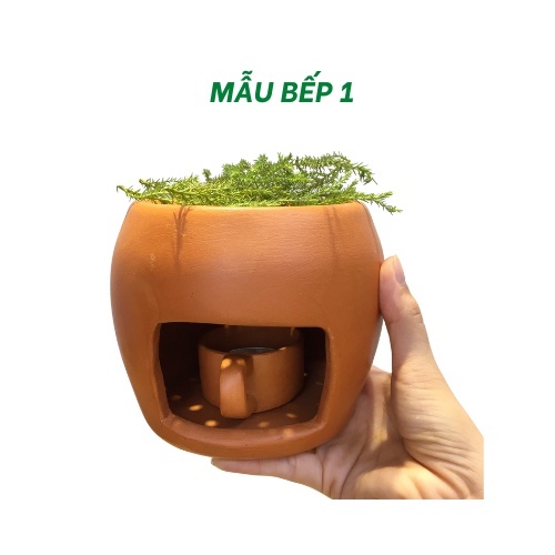 Bộ lò xông thảo mộc Green Farm đồ xông nhà an toàn từ chất liệu terra cotta láng mịn không nhám ta