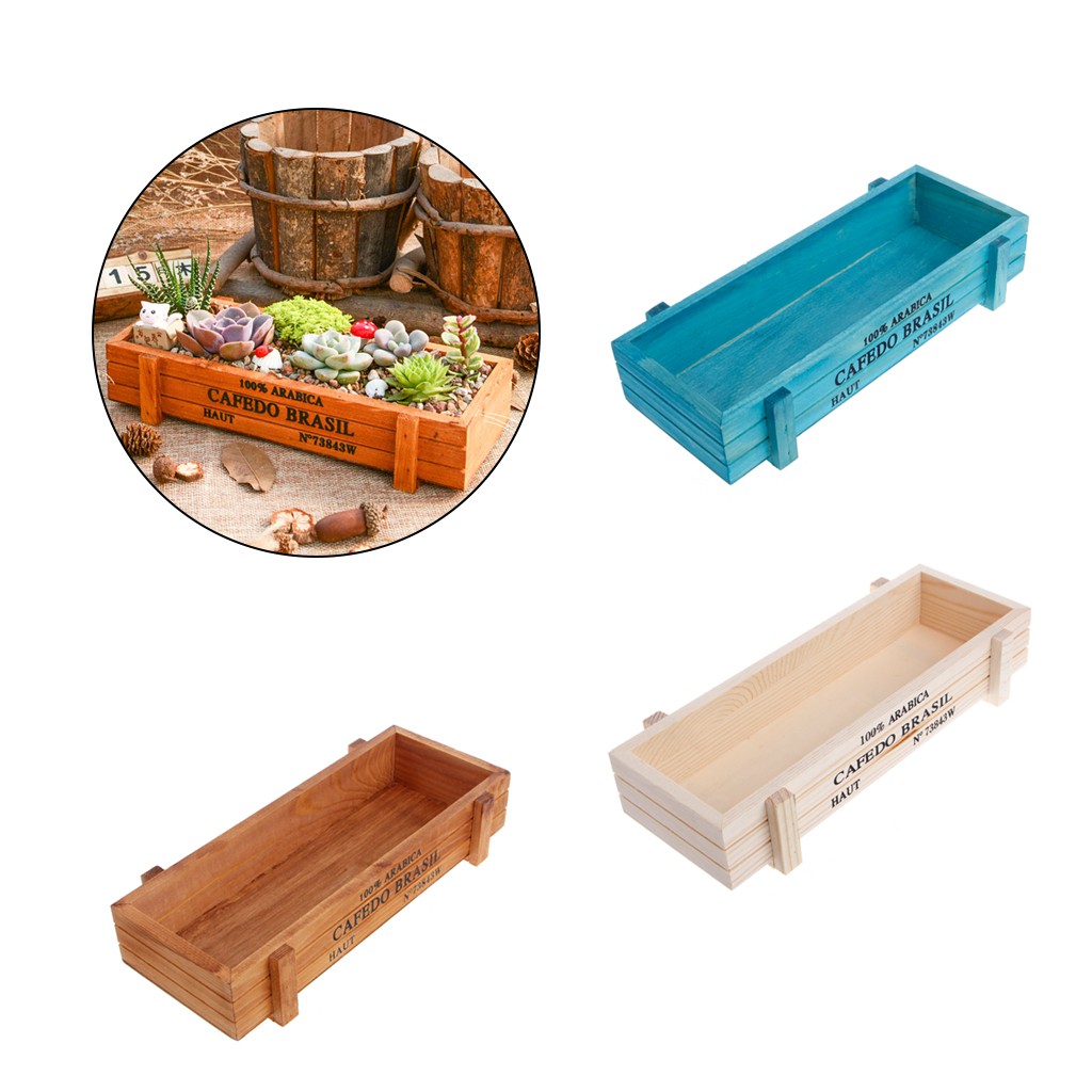 Khay trồng cây kích thước 22.6x8.4x4.5cm bằng gỗ tiện dụng