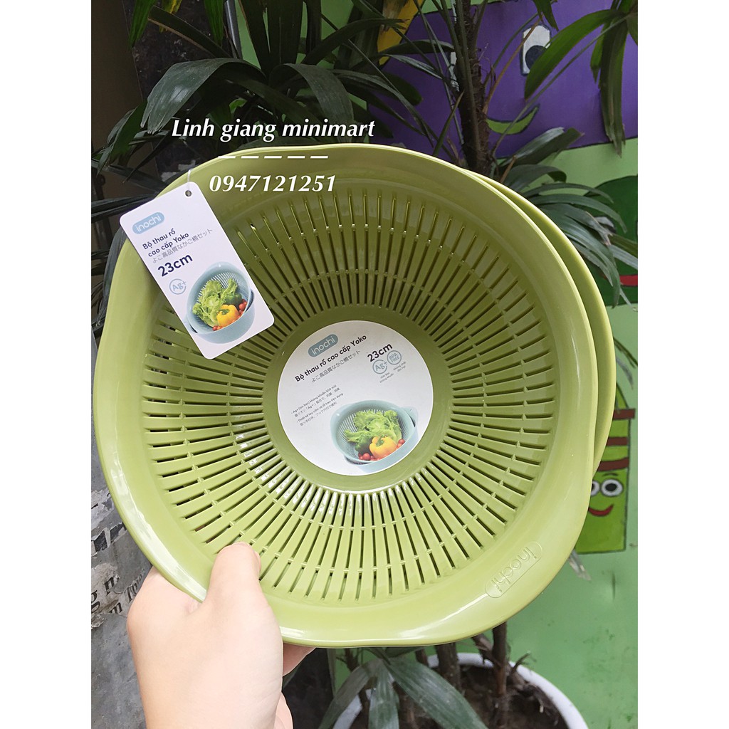Bộ thau rổ cao cấp Yoko 23cm Nhựa Nhật Nhựa cao cấp Gia dụng Nhật