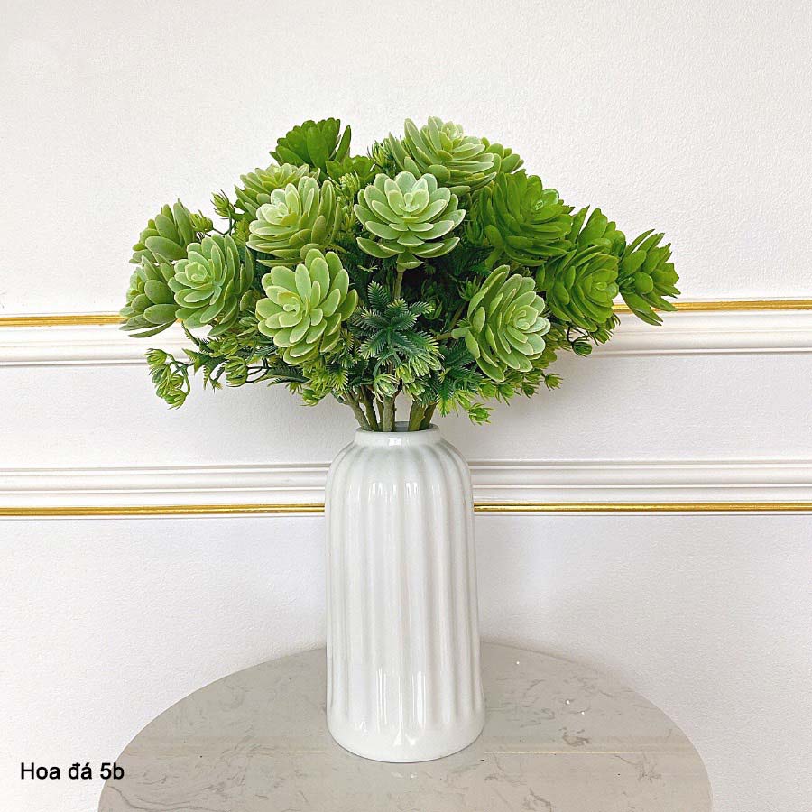 HOA GIẢ 🌺 HOA SEN ĐÁ GIẢ CÀNH 5 BÔNG