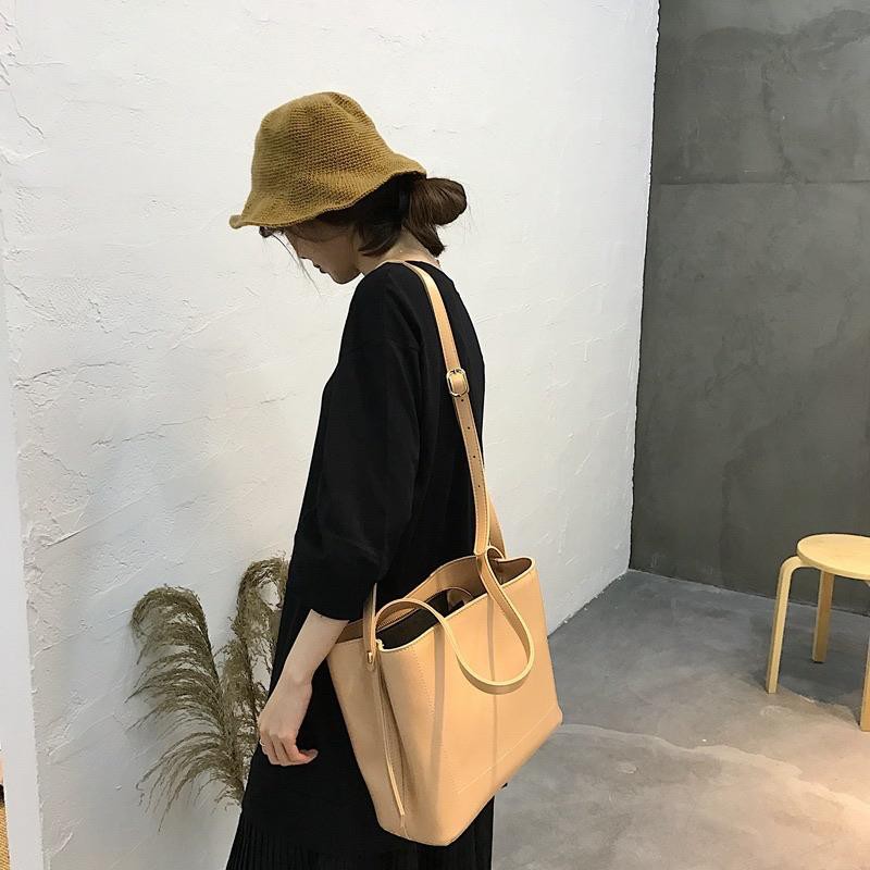 Túi xách nữ da PU Nâu sữa - Sunnie Bags