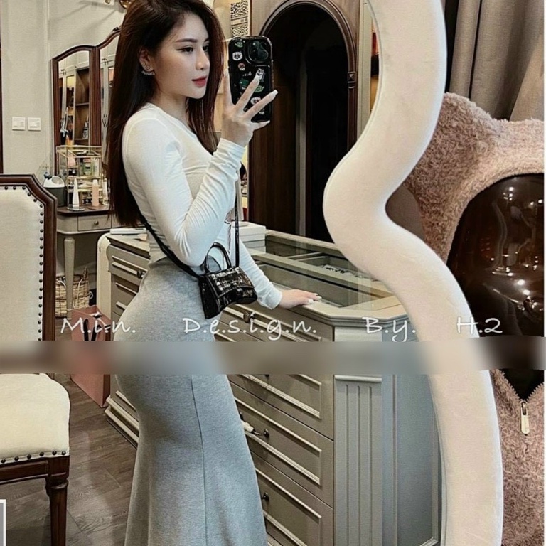 Set đầm body hai dây đuôi cá kèm khoác in họa tiết cực dễ thương cho nàng đi chơi dự tiệc đầm váy nữ