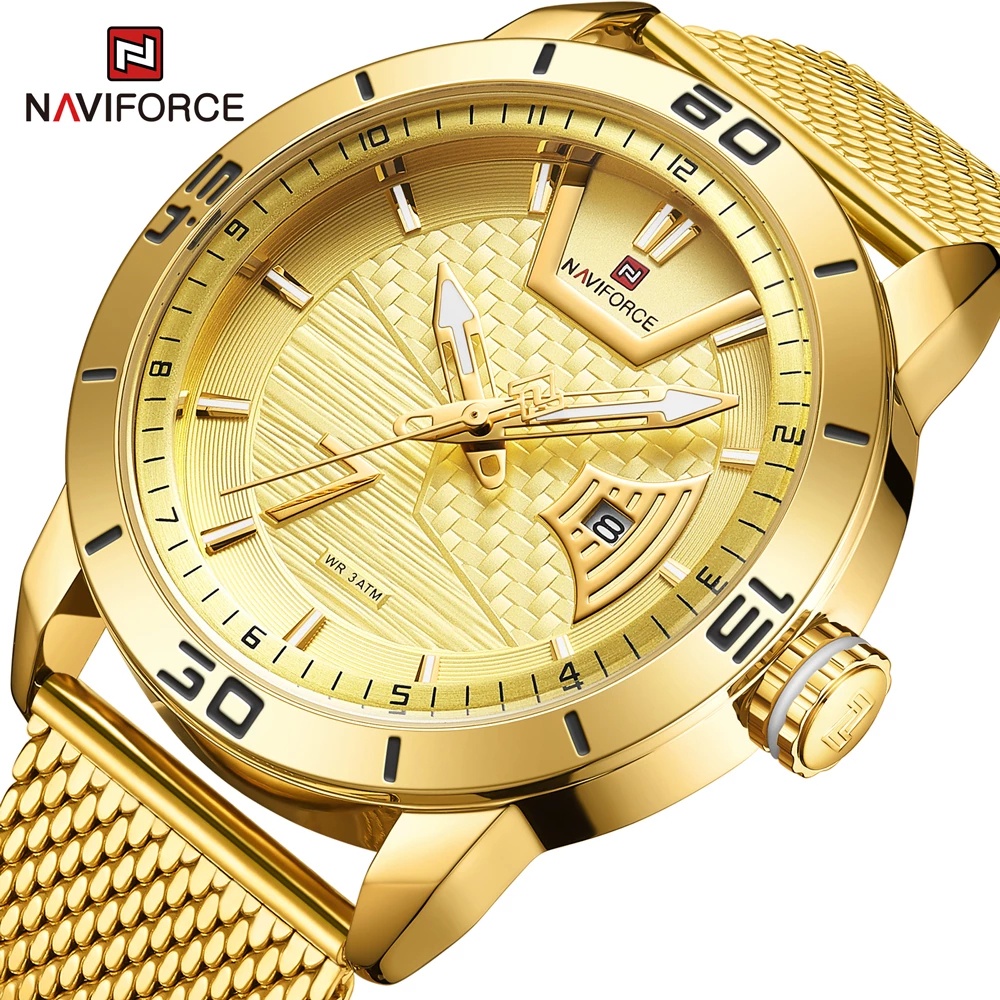 Naviforce Đồng Hồ Điện Tử Dây Thép Dạ Quang Chống Thấm Nước Phong Cách Doanh Nhân Cho Nam