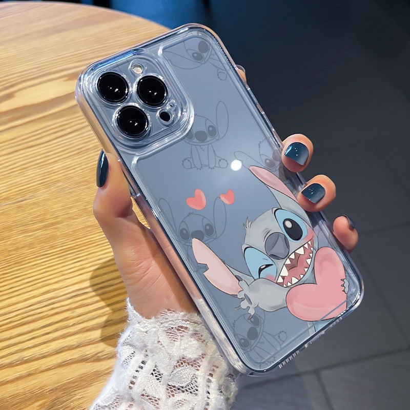 Ốp Điện Thoại TPU Gel Hình Stitch Viền Vuông Màu Trong Suốt iPhone 13 Pro Max 14 12 iPhone 11 XR 8 7 SE 2022