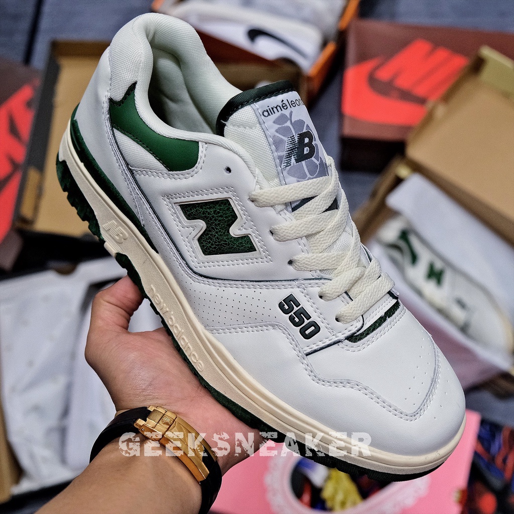 [GeekSneaker] Giày Sneaker Cổ Thấp NB 550 • AIMÉ LEON DOẺ (ALD) X NEW BALANCE 550 White Green - NB550