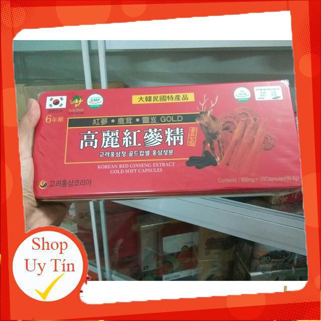 iên Đạm Tổng Hợp Hồng Sâm Nhung Hươu Linh Chi Đỏ Gold 120 Viên