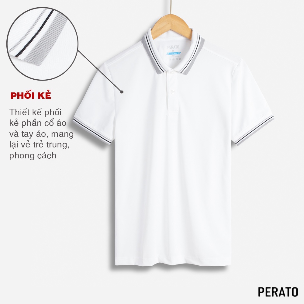[MUA 2 GIẢM 40K] Áo Phông Nam Có Cổ PERATO, Phom Ôm Trẻ Trung, Thiết Kế Tinh Tế, Trẻ Trung (APCP21054) | BigBuy360 - bigbuy360.vn