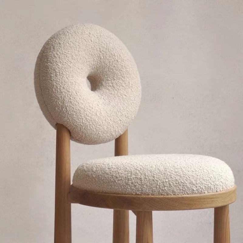 Ghế ăn tựa lưng Boba Chair vải cashmere và gỗ cao cấp phong cách Bắc Âu