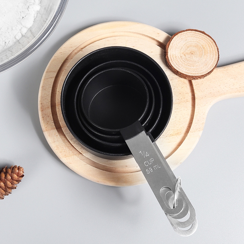 Set 4 Muỗng Đo Lường Cán Bằng Thép Không Gỉ Chuyên Dụng Cho Nhà Bếp