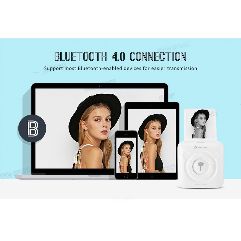 Máy in nhiệt Mini Bluetooth 4.0 không dây kèm phụ kiện chuyên dụng | BigBuy360 - bigbuy360.vn